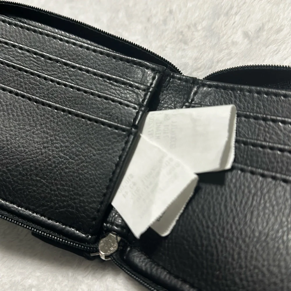 George Men's Wallet Genuine Leather Credit Card Holder RFID Blocking Zip Around.
